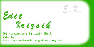 edit krizsik business card